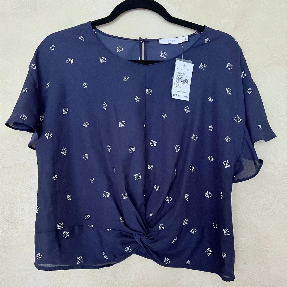 Navy Short Sleeve Top